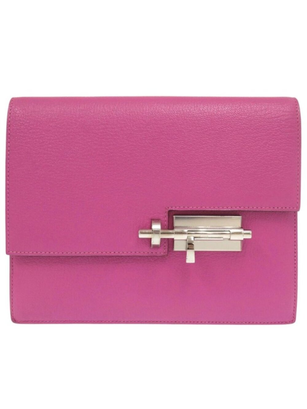 Hermes Verru Chevre Mysore Rose Purple Silver Clutch